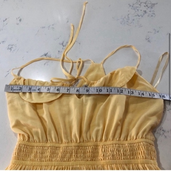 BCBGeneration maxi yellow sleeveless racerback dress size:XS - Picture 3 of 16